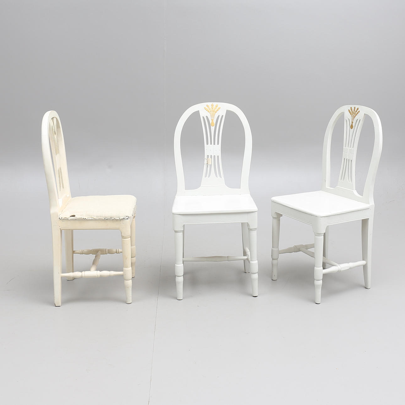 STOLAR, 3 stycken, gustaviansk stil.