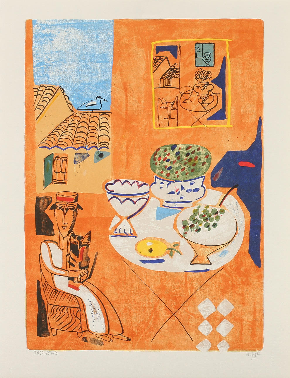 MADELEINE PYK. La Campanette ur serien bilder från Provence, färglitografi, signerad och numrerad 3432/5000.