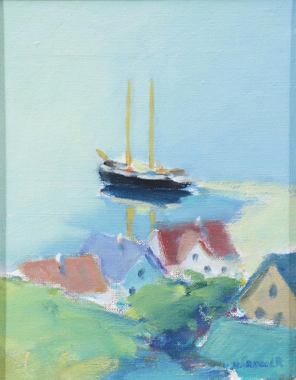 ULF HÅRDNER. Coastal view, oil on canvas, signed.