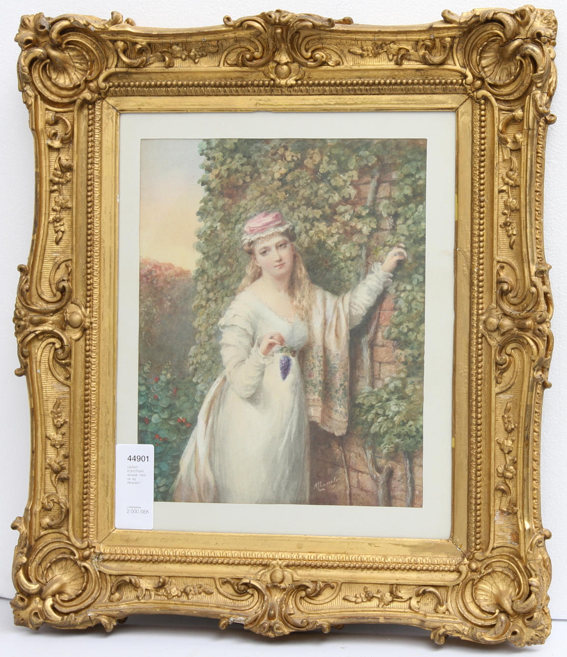 OKÄND KONSTNÄR, akvarell, 1800-tal, sig Alhanetic?