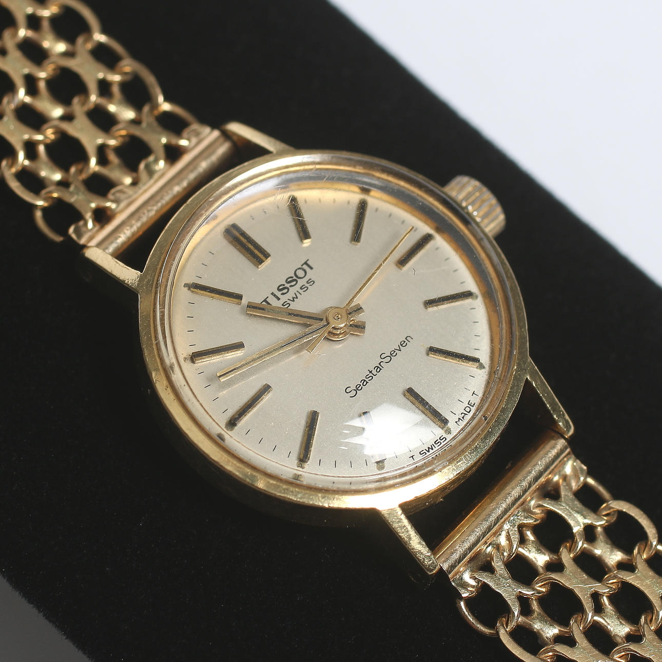 ARMBANDSUR, dam, 18k guld, Tissot, Seastar Seven med X-länk, bl.a. Jo´Ans Guld AB, Köping. Total vikt 24 gram.