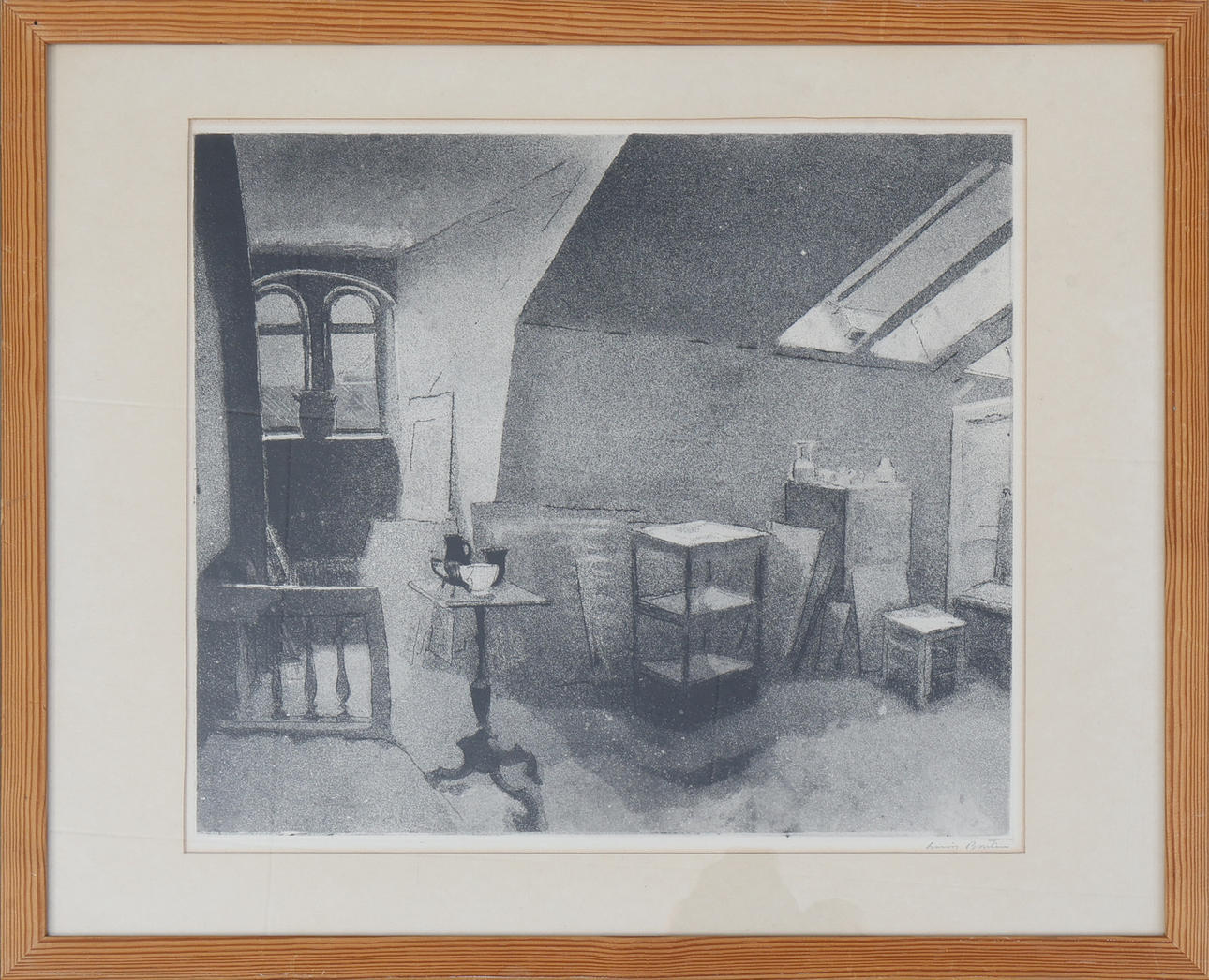 LOUIS BASTIN. Interiors. Etching, signed.
