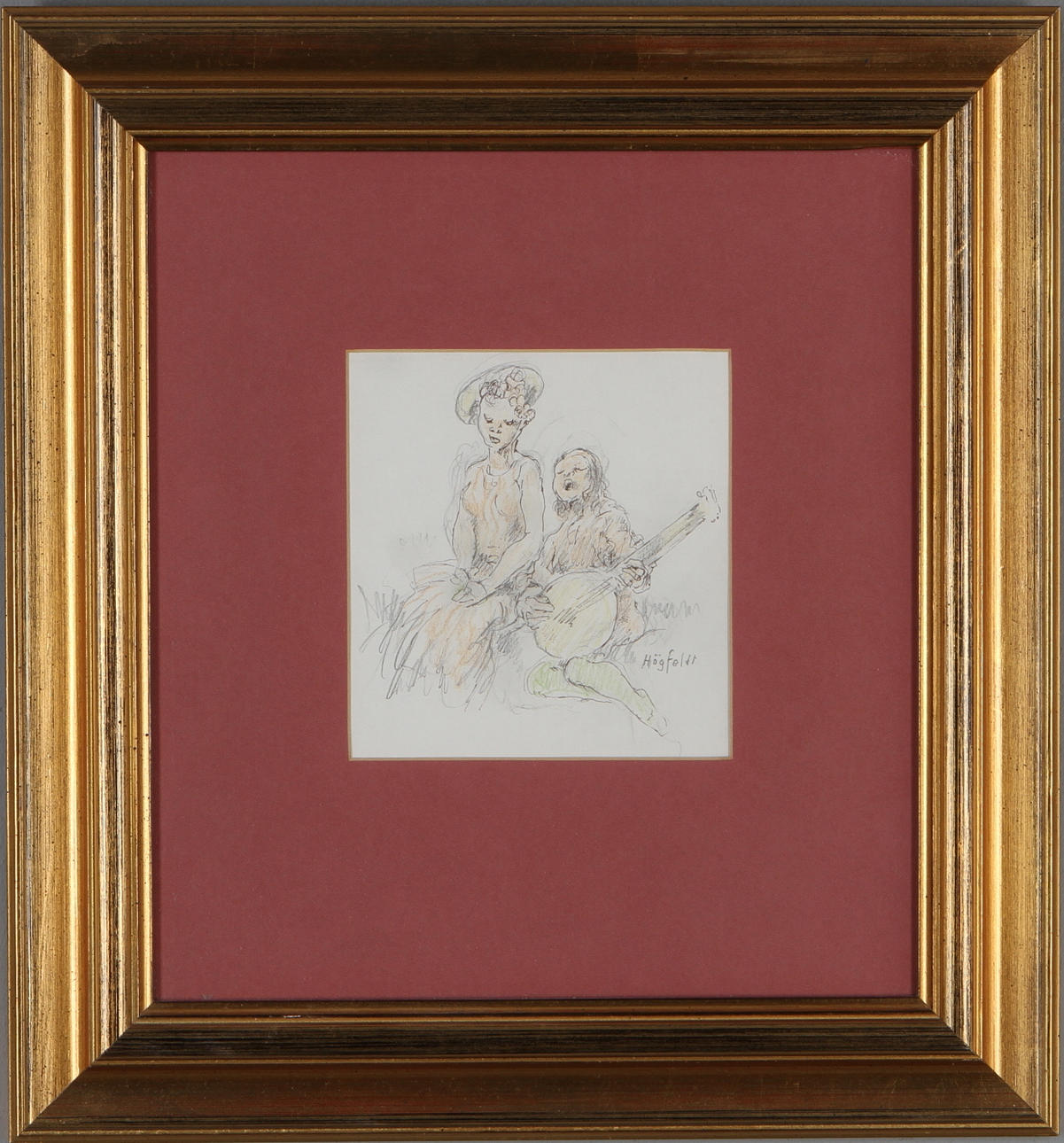 ROBERT HÖGFELDT. Serenad, blandteknik, signerad.