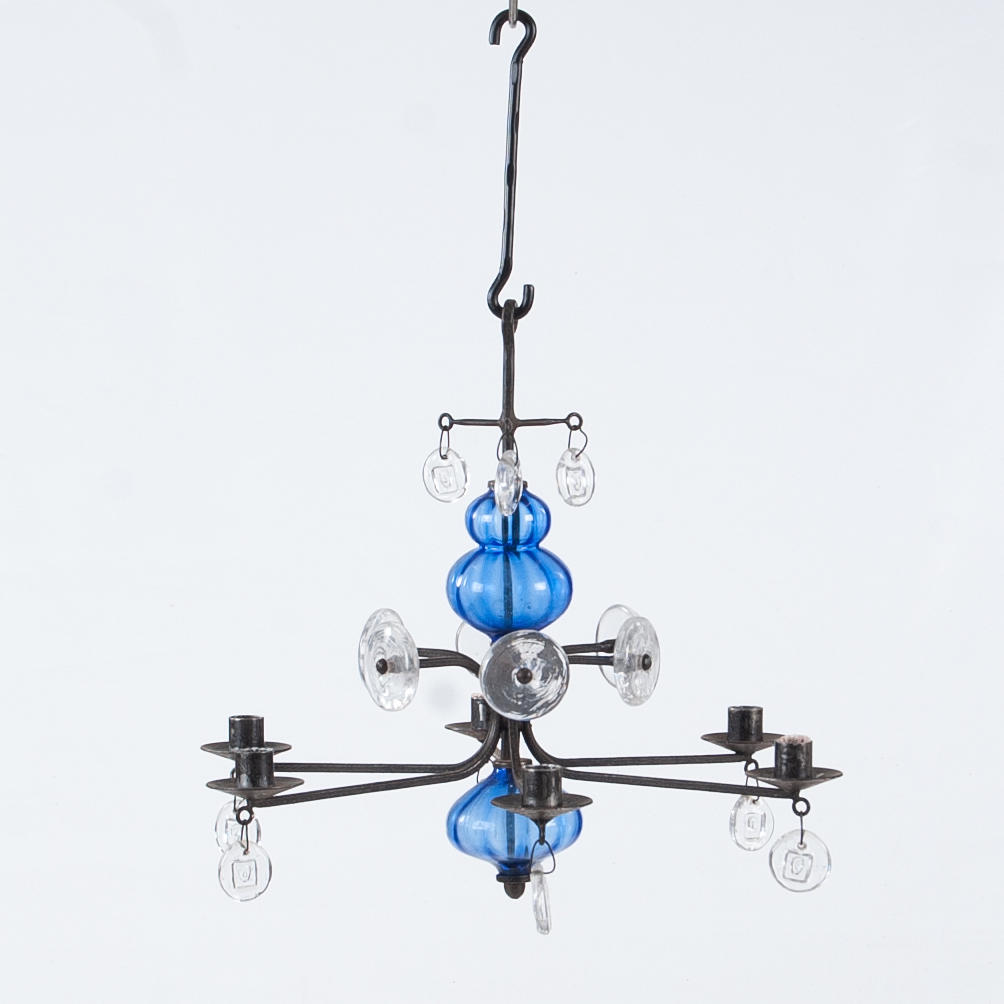 ERIK HÖGLUND. Chandelier, 6 light points, Boda Smide.