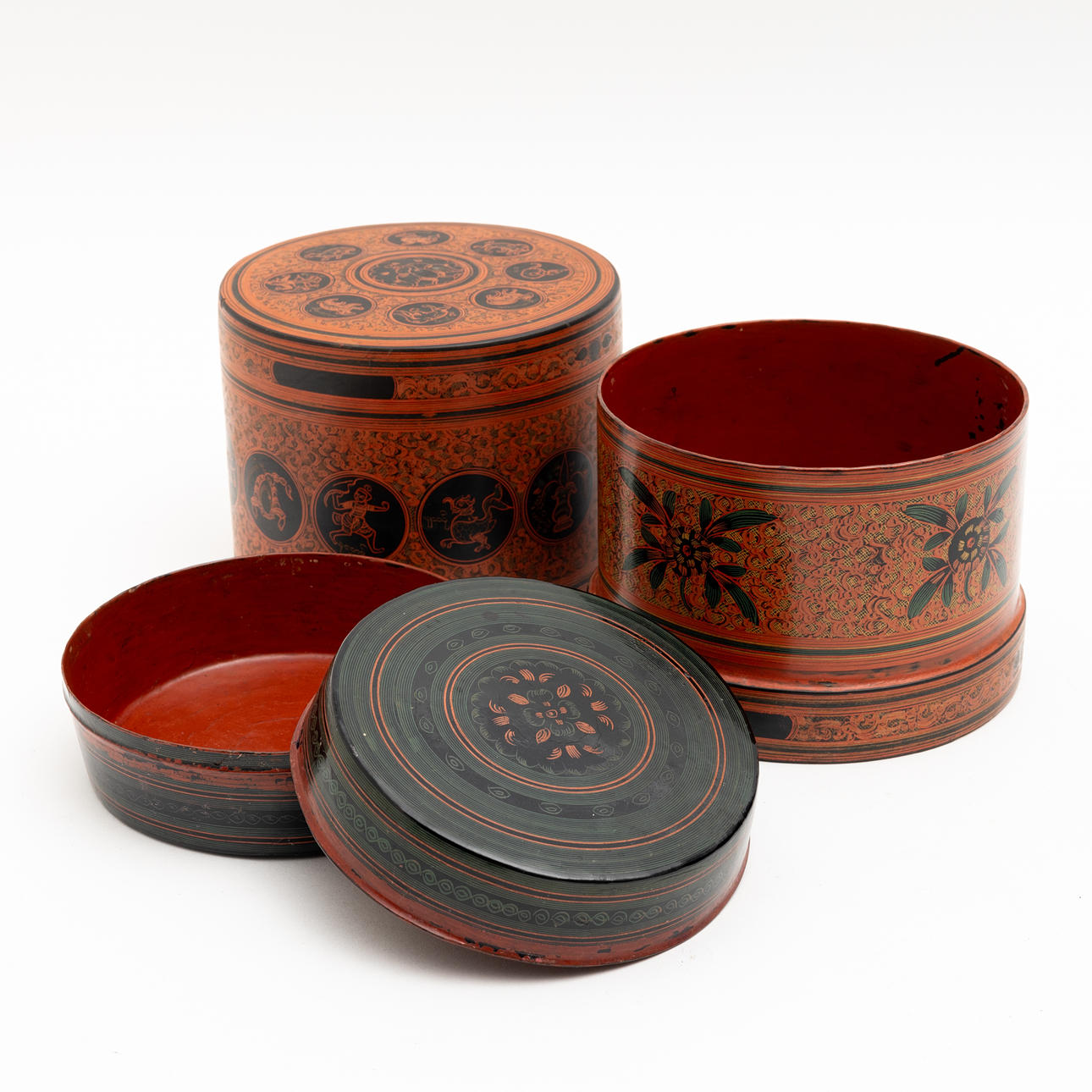 A Zodiac paint container, Burma, 20th century.