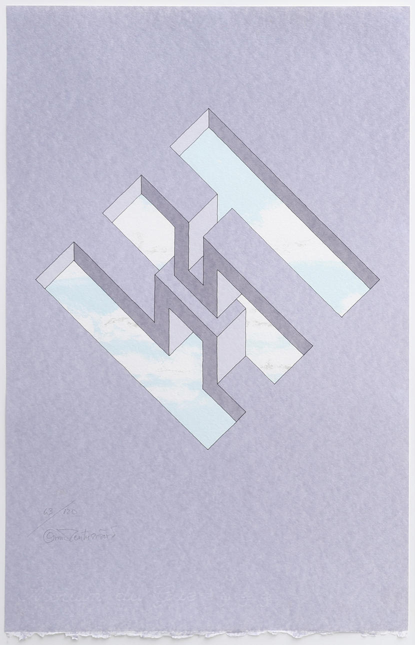 OSCAR REUTERSVÄRD. LITHOGRAPHY, IMPOSSIBLE FIGURE.