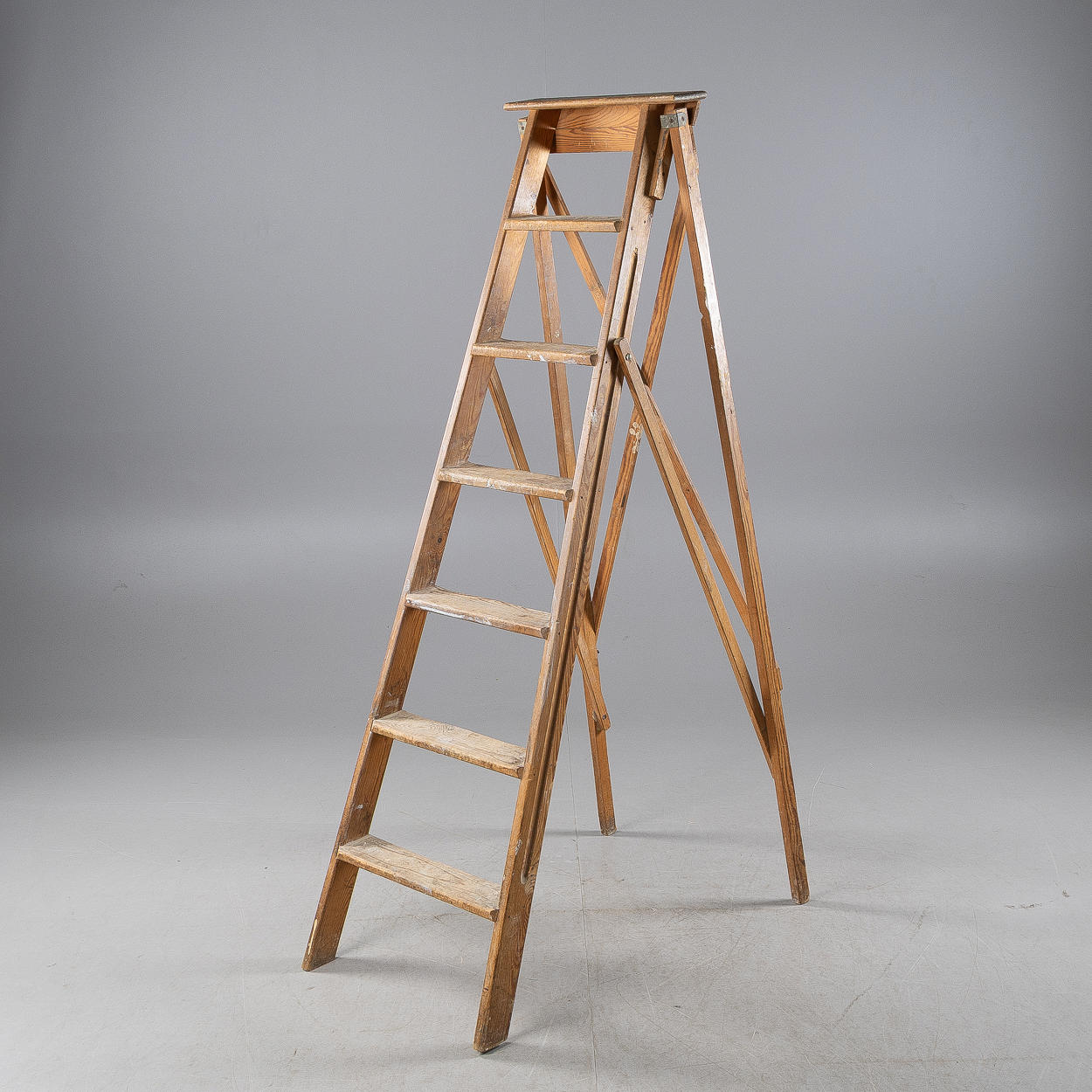 A 20th century painted pine ladder.