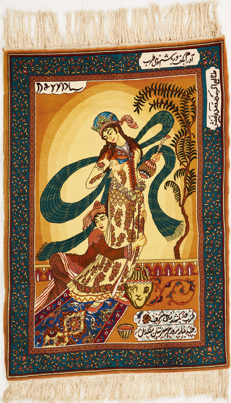 ORIENT TÆPPE. Persien, figur, ca 140x98 cm.