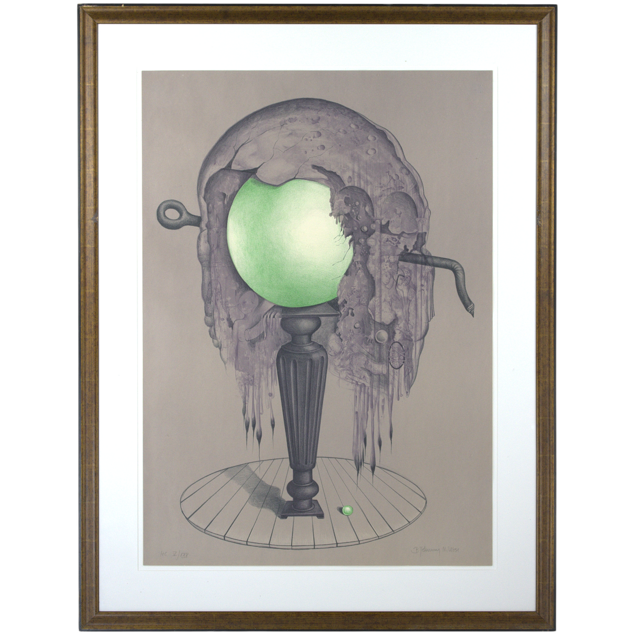 BERT-JOHNNY NILSSON. Lithograph, HC V/XXX, surrealist composition, signed.