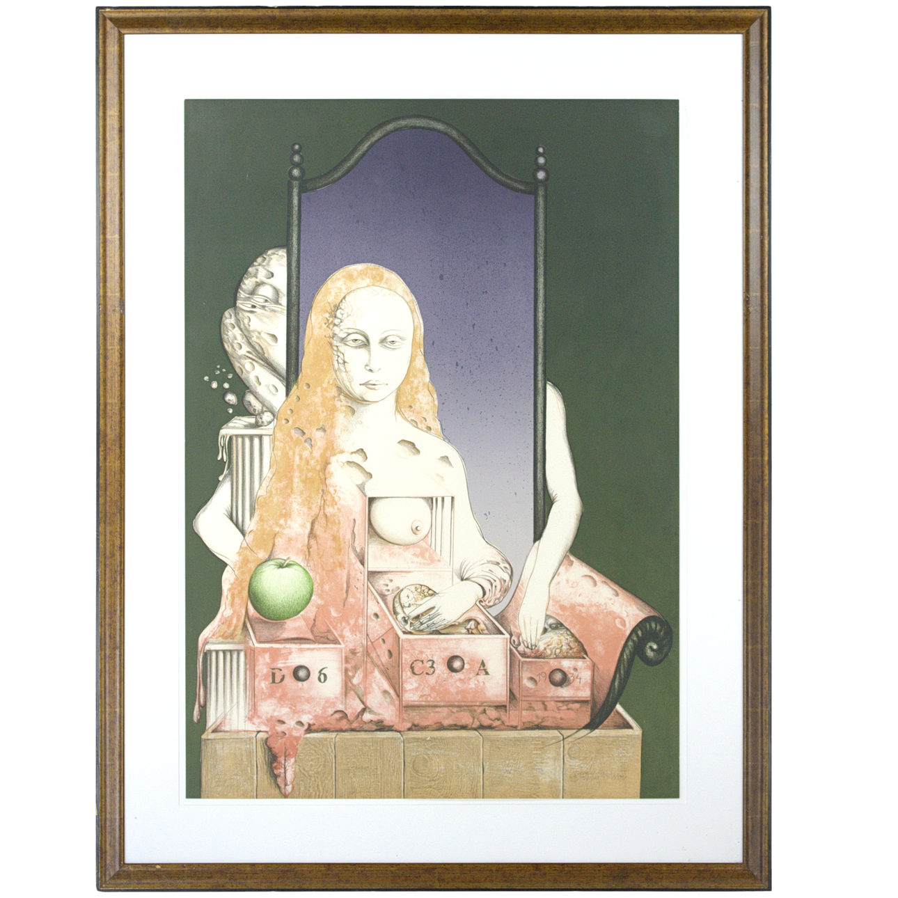 BERT-JOHNNY NILSSON. Lithograph, II/XX, surrealist composition, signed.