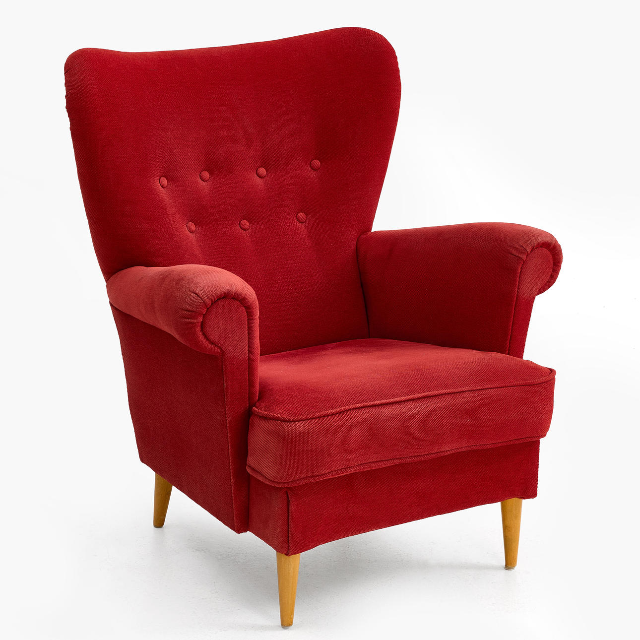 Sillones rojos tapizados modernos