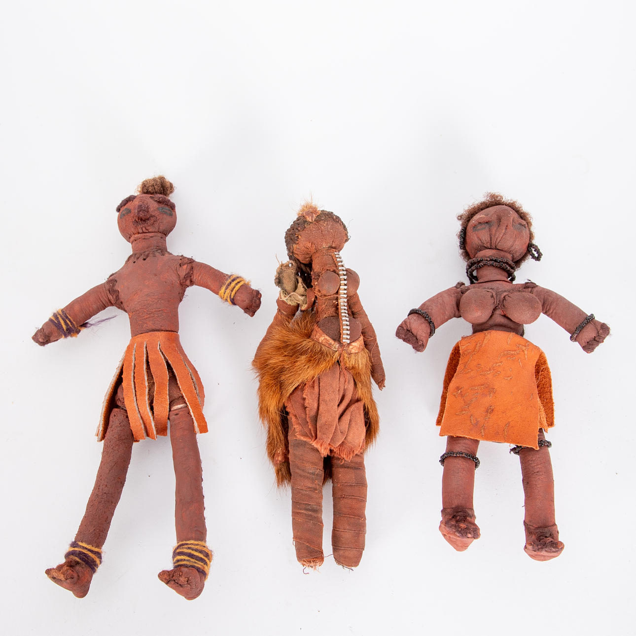 Three anthropomorphic dolls/figures, Himba, Namibia (3).