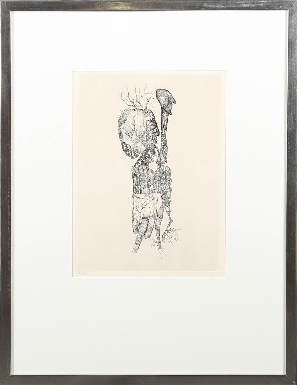 FRED DEUX. Komposition, litografi nr 23/50, signerad F Deux.