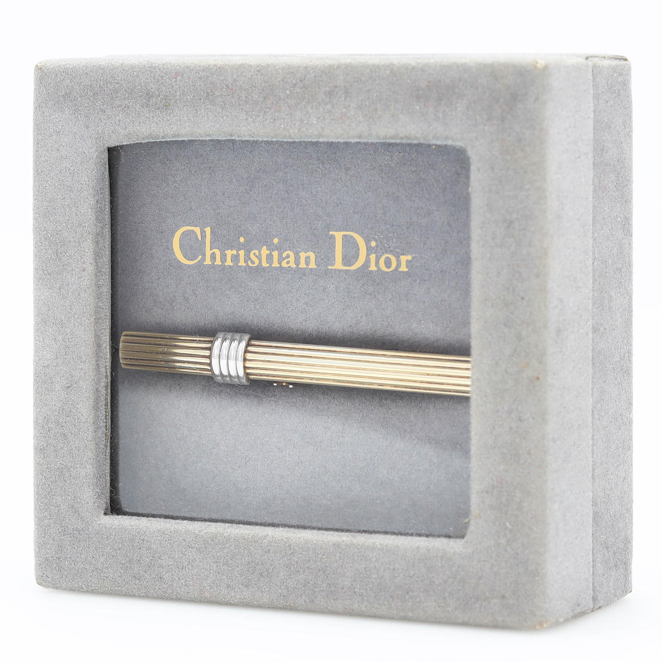 CHRISTIAN DIOR. Slipsnål, sterlingsilver, originaletui.