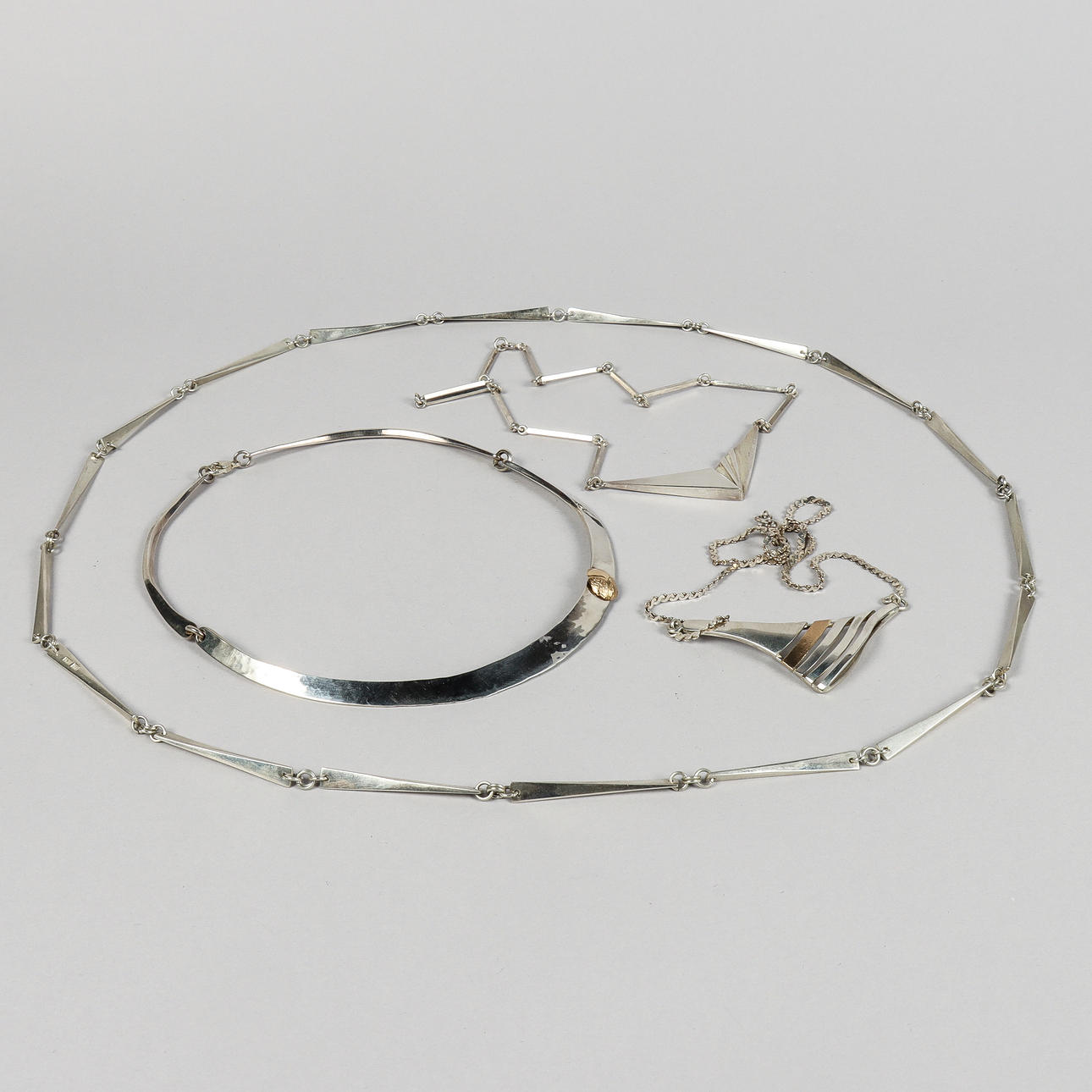 COLLIER 4 stycken silver, Gunnar Werner, Karlstad.