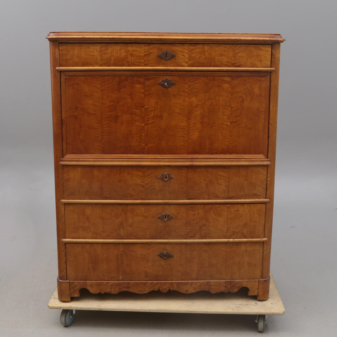 A secretary, Carl Johan, with maple compartment, 19th century.