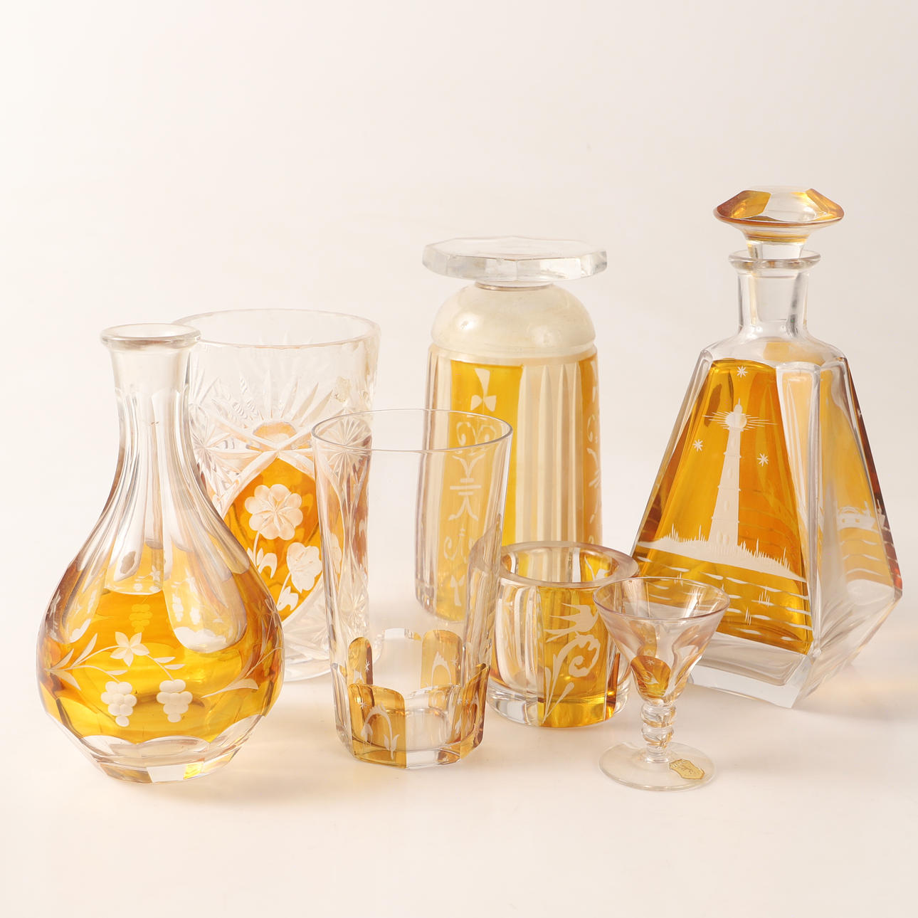 GLASS TABLEWARE, 16 pieces, mostly Åfors.
