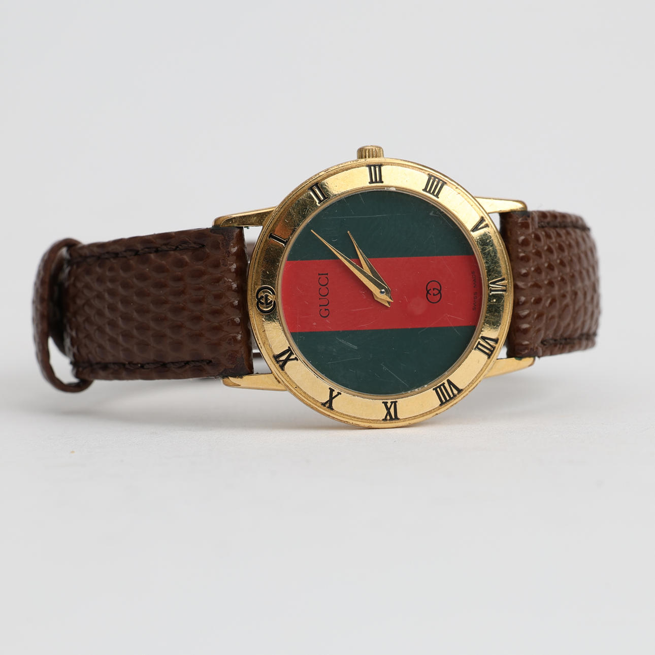 GUCCI, wristwatch, gold plated, quartz, approx 1990.