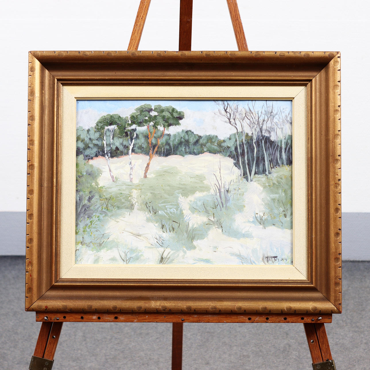 UNIDENTIFIED ARTIST, OIL ON PANEL, SIGNED STREAM 44.