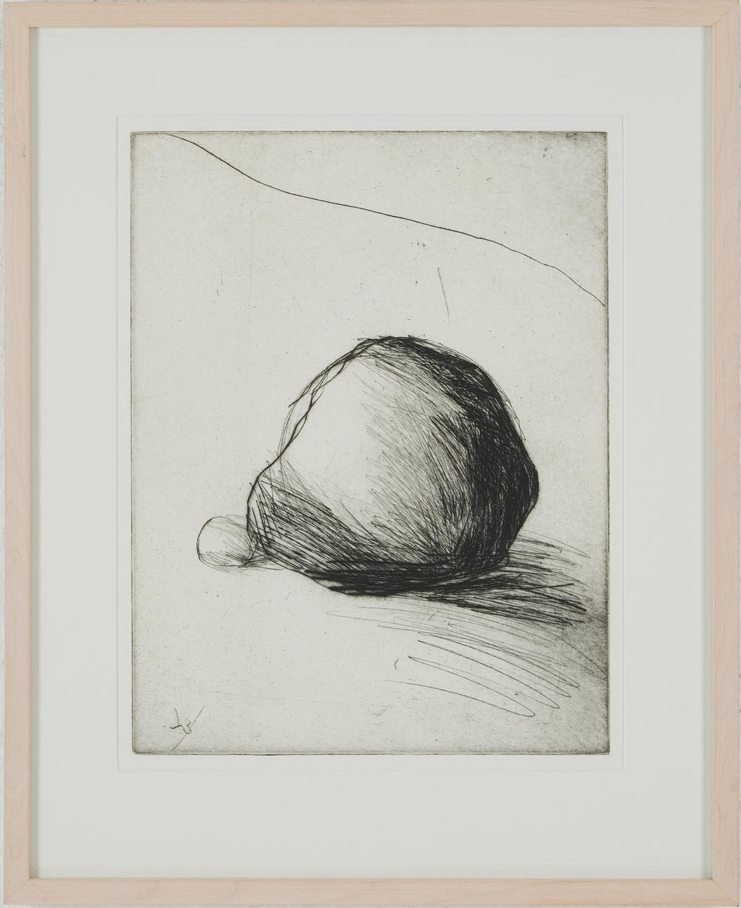 EVERT LUNDQUIST. “Stenen I”, dry needle 1970, monogram signed in the plate.