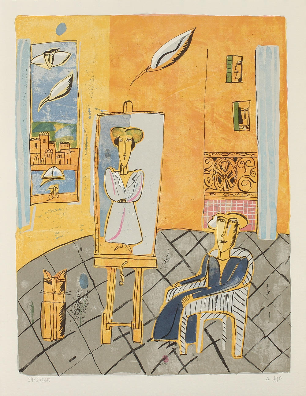 MADELEINE PYK. La Campanette ur serien bilder från Provence, färglitografi, signerad och numrerad 3445/5000.