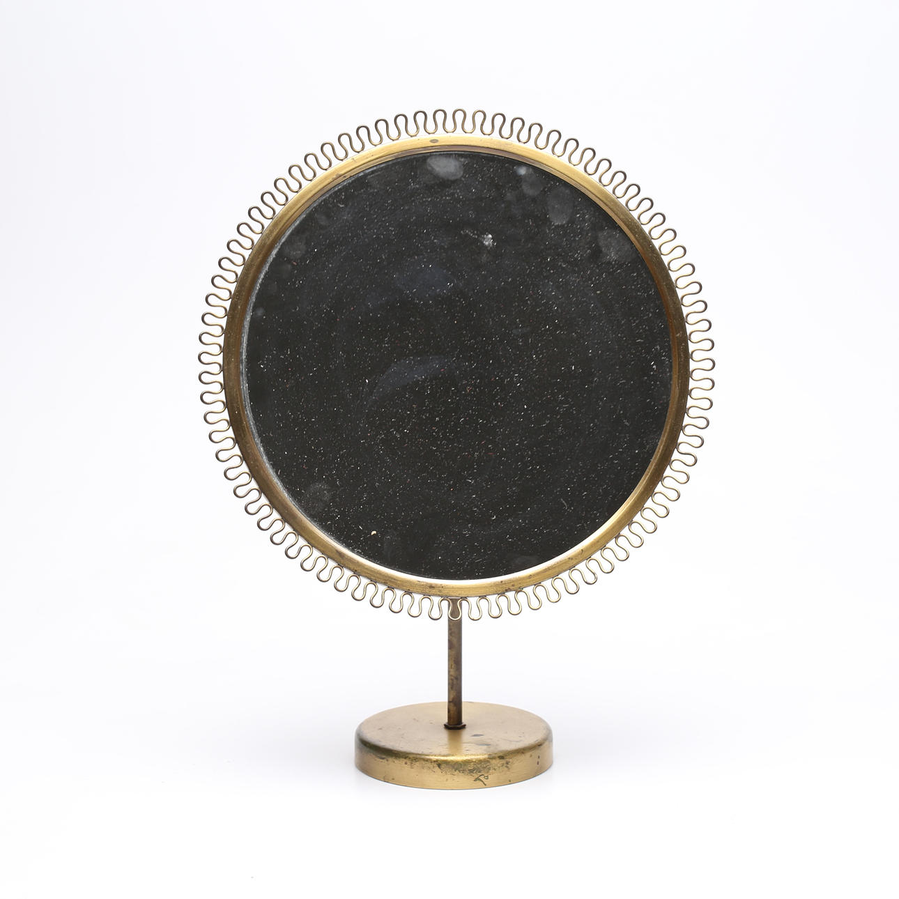 A Swedish modern brass table mirror, 1940s/1950s.