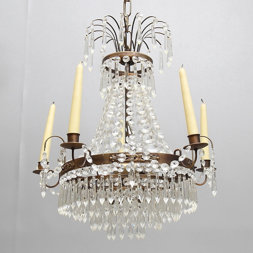 LJUSKRONA, gustaviansk stil, Reijmyre belysning, 1900/2000-tal.