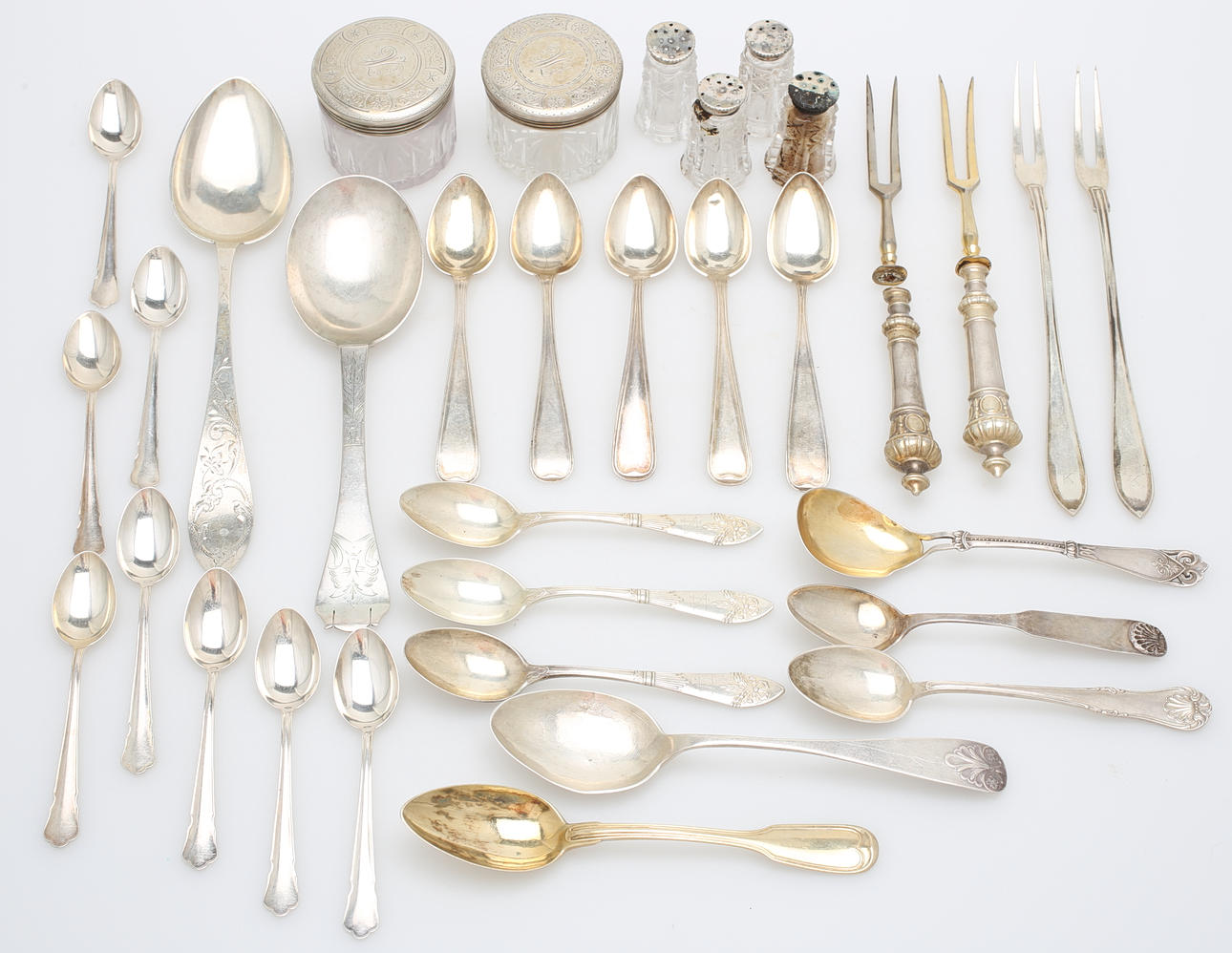PARTI SILVER, 33 delar, vikt exklusive glas ca 548 gram.