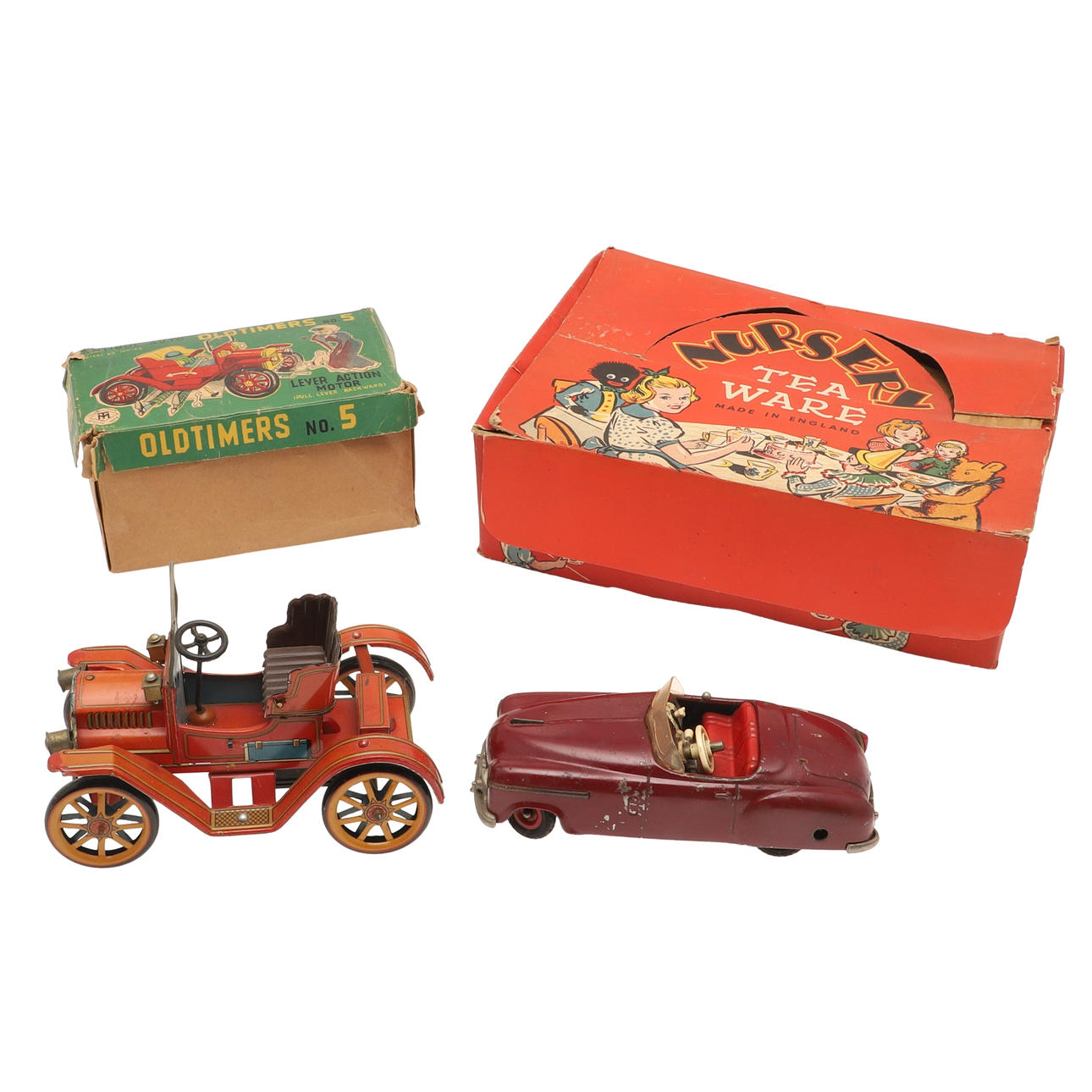 JAPANESE TIN PLATE CAR, SCHUCO CAR & NURSERY SET. Toys - Model