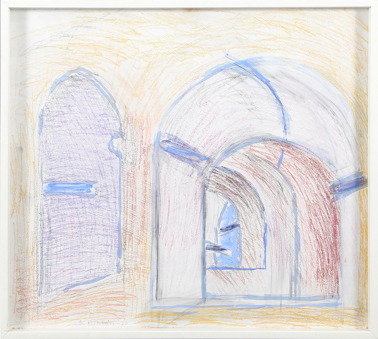 STAFFAN NIHLÉN. Fönster, pastell, signerad S Nihlén och daterad 1980.