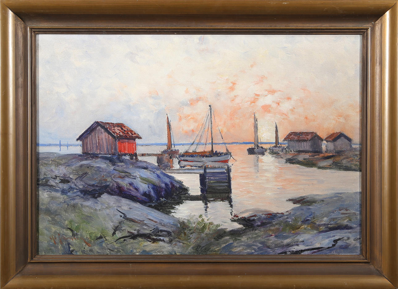 YO JOHANSSON. Skärgårdslandskap, olja på duk, signerad.