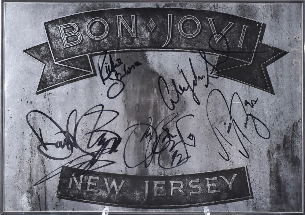 BON JOVI, signed poster, “New Jersey”. Art - Engravings & Prints