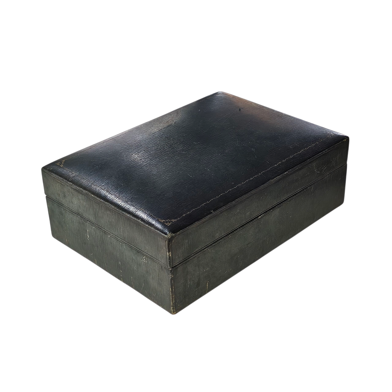 Russian leather and wooden cigar box.