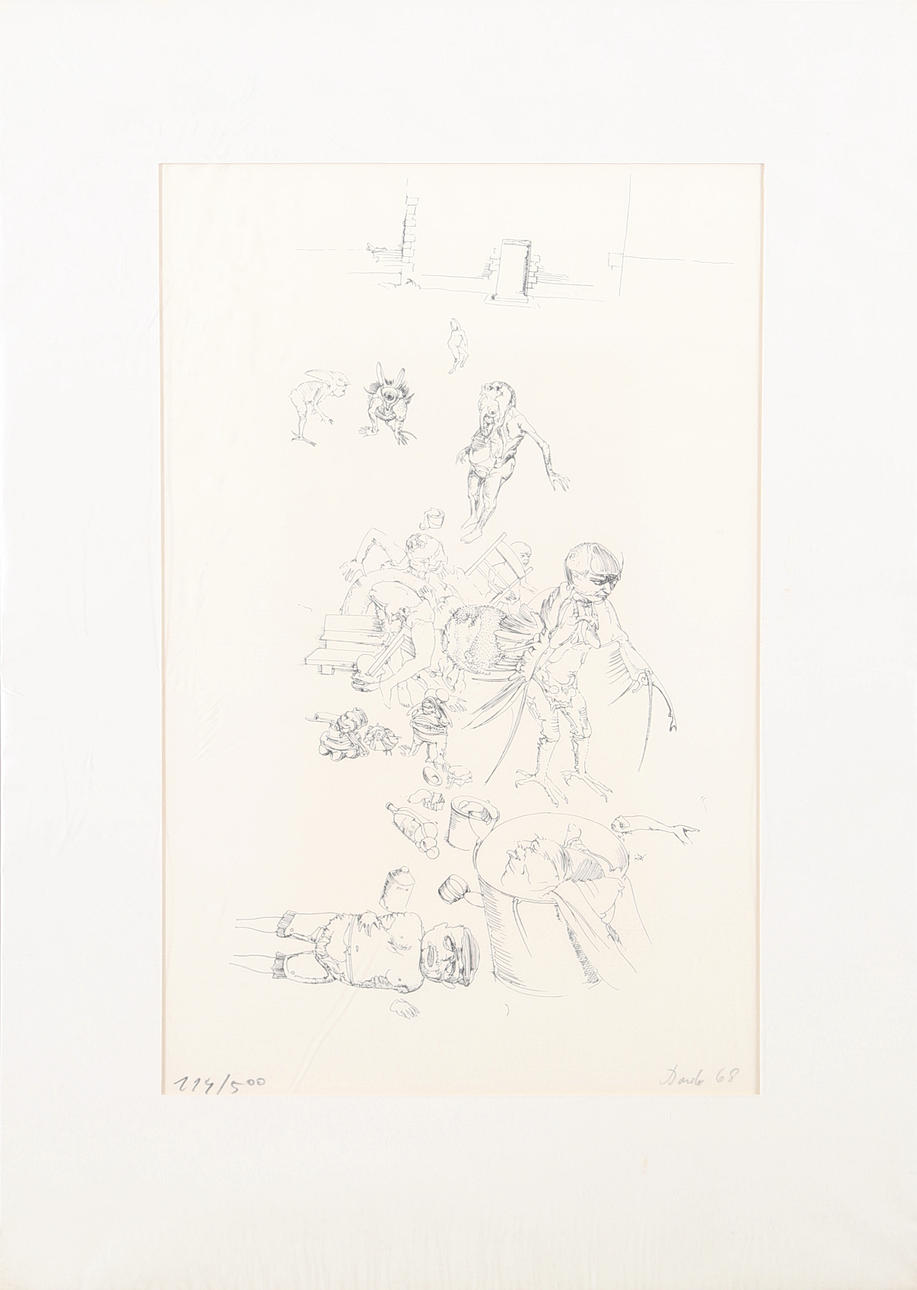 MIRODRAG DJURIC DADO. Människor, litografi nr 114/500, signerad samt daterad 68.
