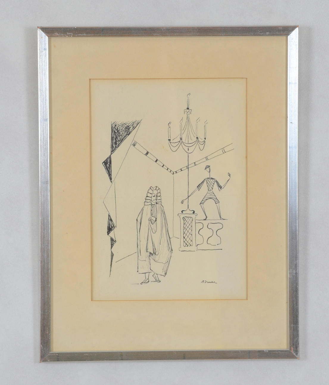 STELLAN MÖRNER. Tuschteckning.