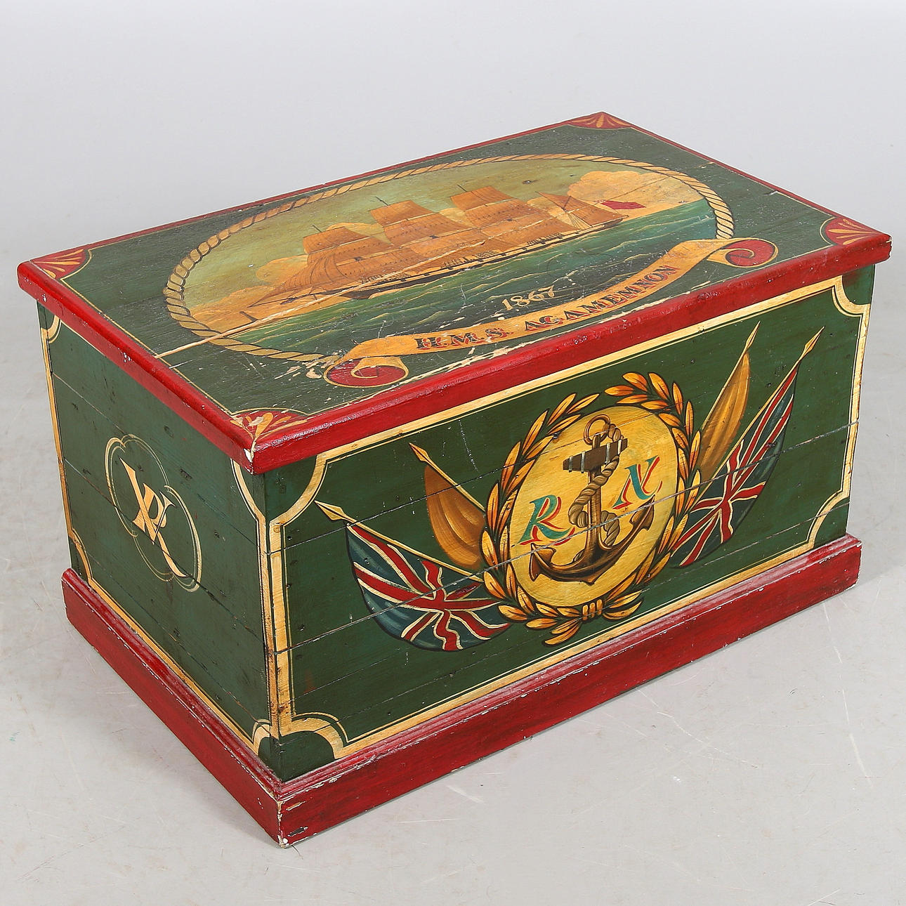 KISTA, märkt "H.M.S Agamemnon", 1900-tal.