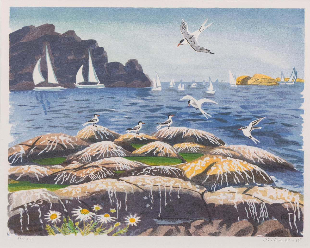 MONA HUSS WALIN. “Tärnön”, lithograph no 326/350, signed.