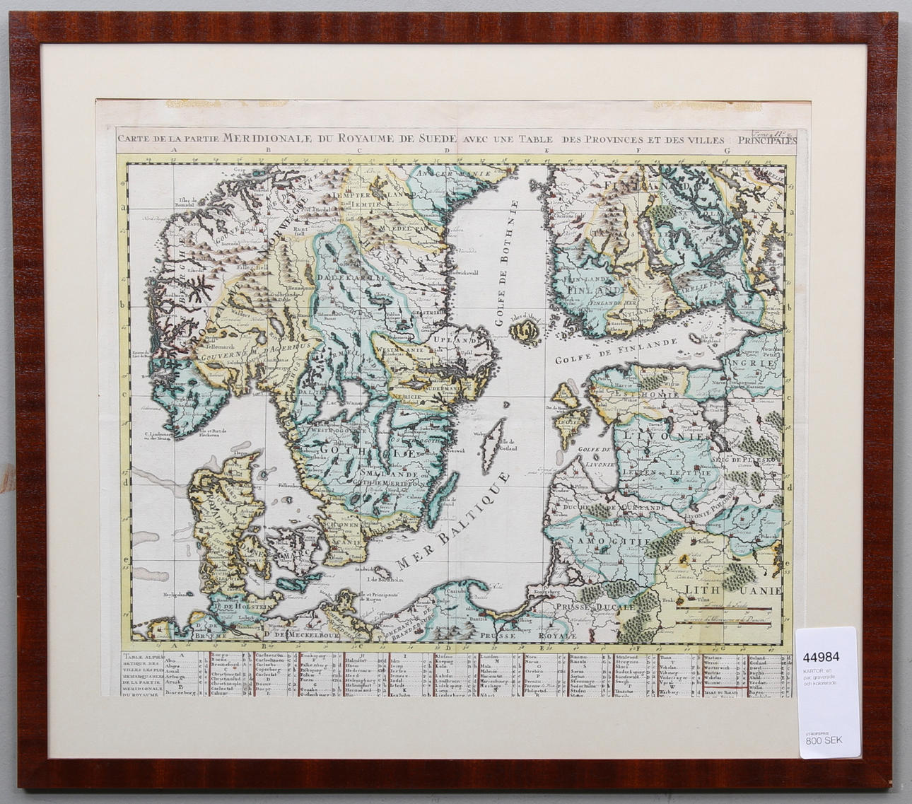 KARTOR, ett par, graverade och kolorerade.