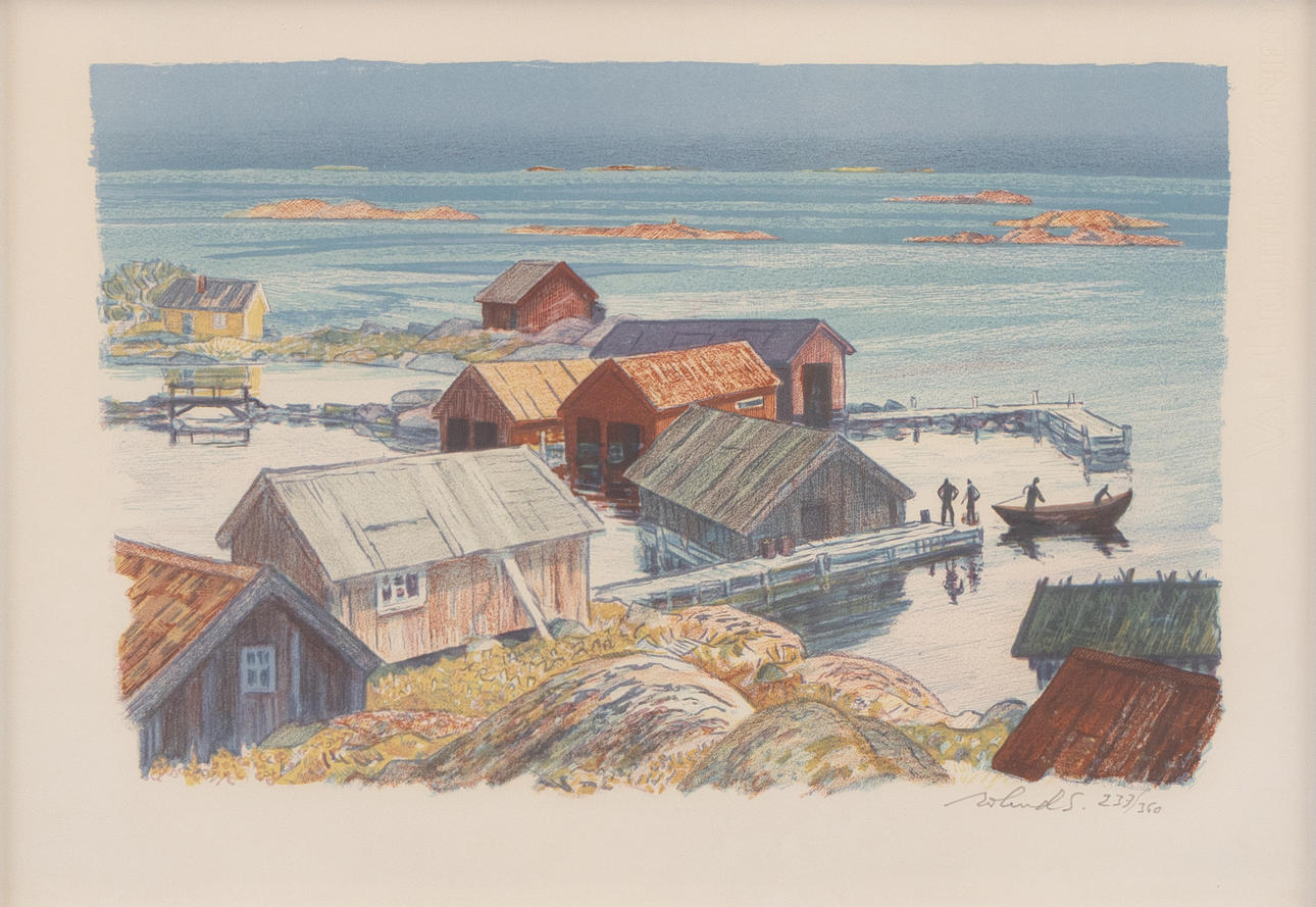 ROLAND SVENSSON. “Långvik”, lithograph no 237/360, signed.