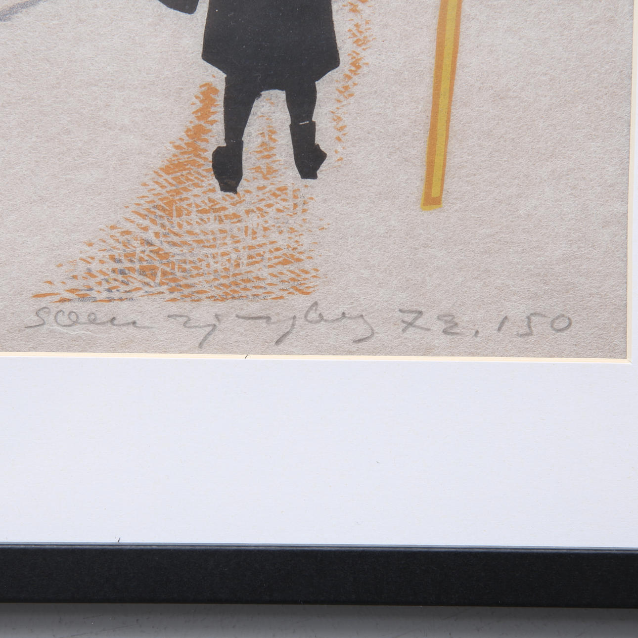 SVEN LJUNGBERG. Colour woodcut, street scene, signed, numbered 72