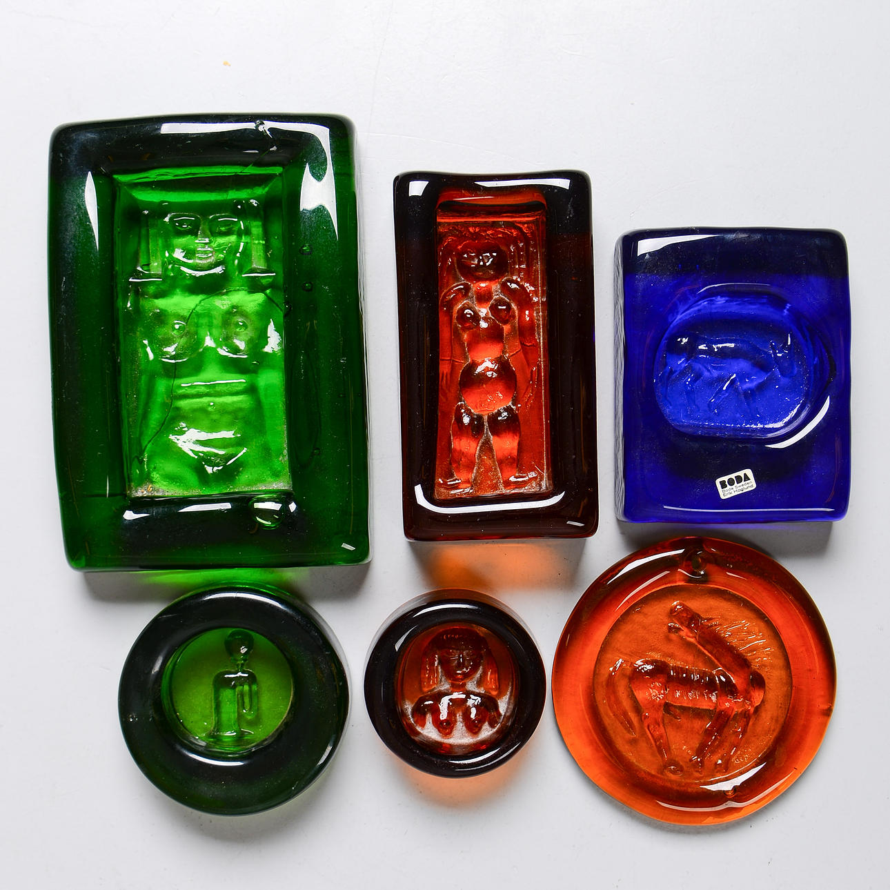 ERIK HÖGLUND. Plate, bowls & glass pendant, 6 pieces, Boda, second 