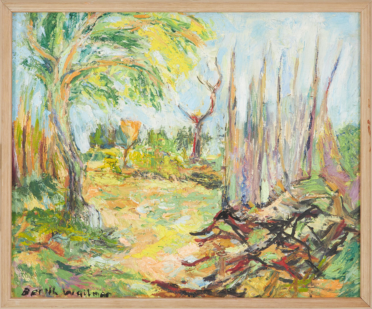 BERTIL WALLMAN. Forest motif, oil on canvas, signed.