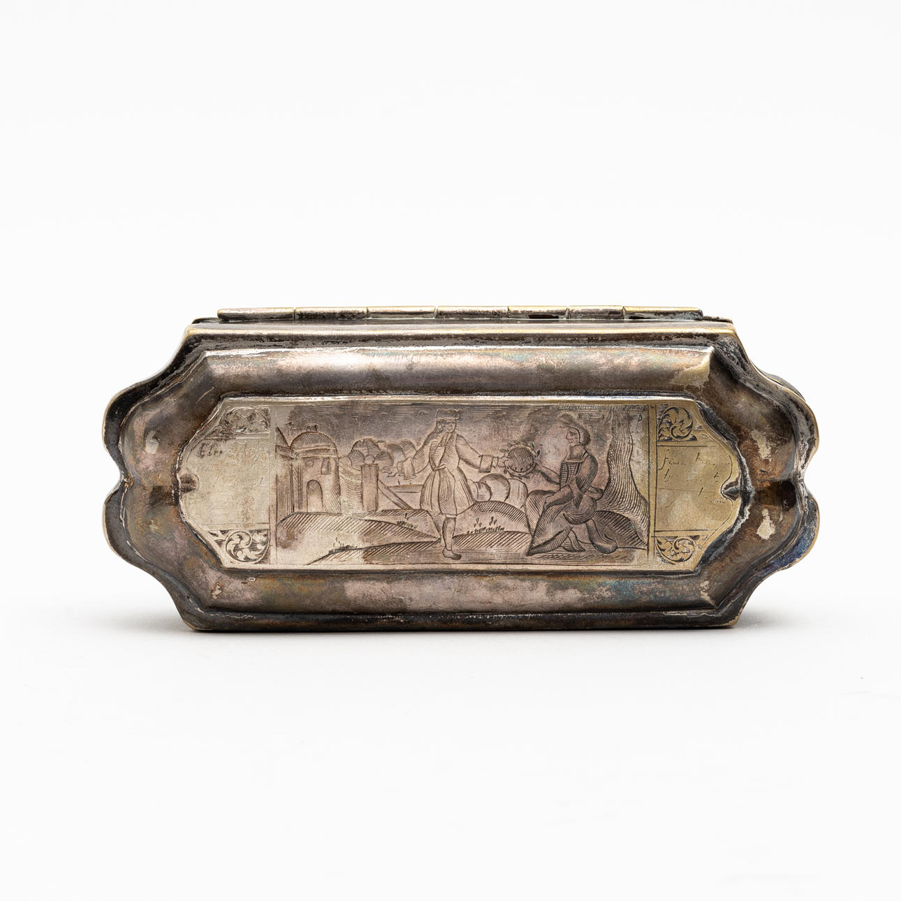 A late baroque silver-plated brass box, 18th century.