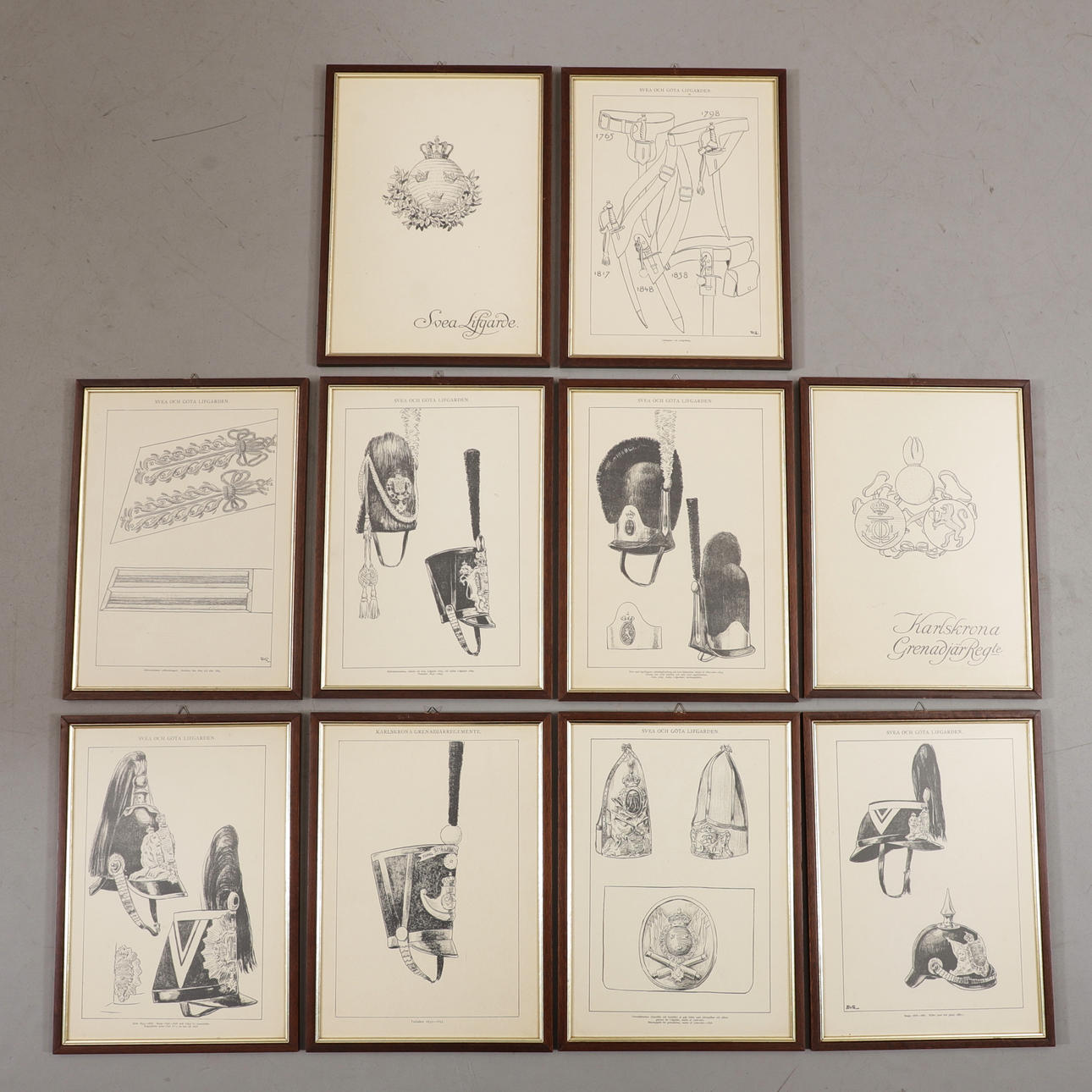 UNIFORM BOARDS, 10 pcs, lithographic prints.