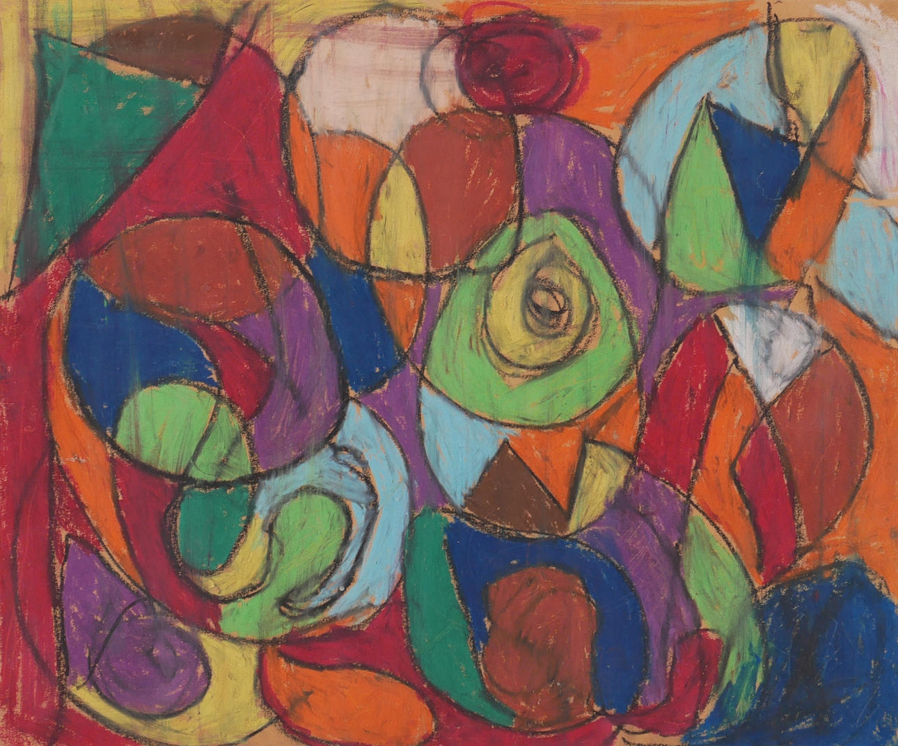 OKÄND KONSTNÄR. Abstract composition, pastel.