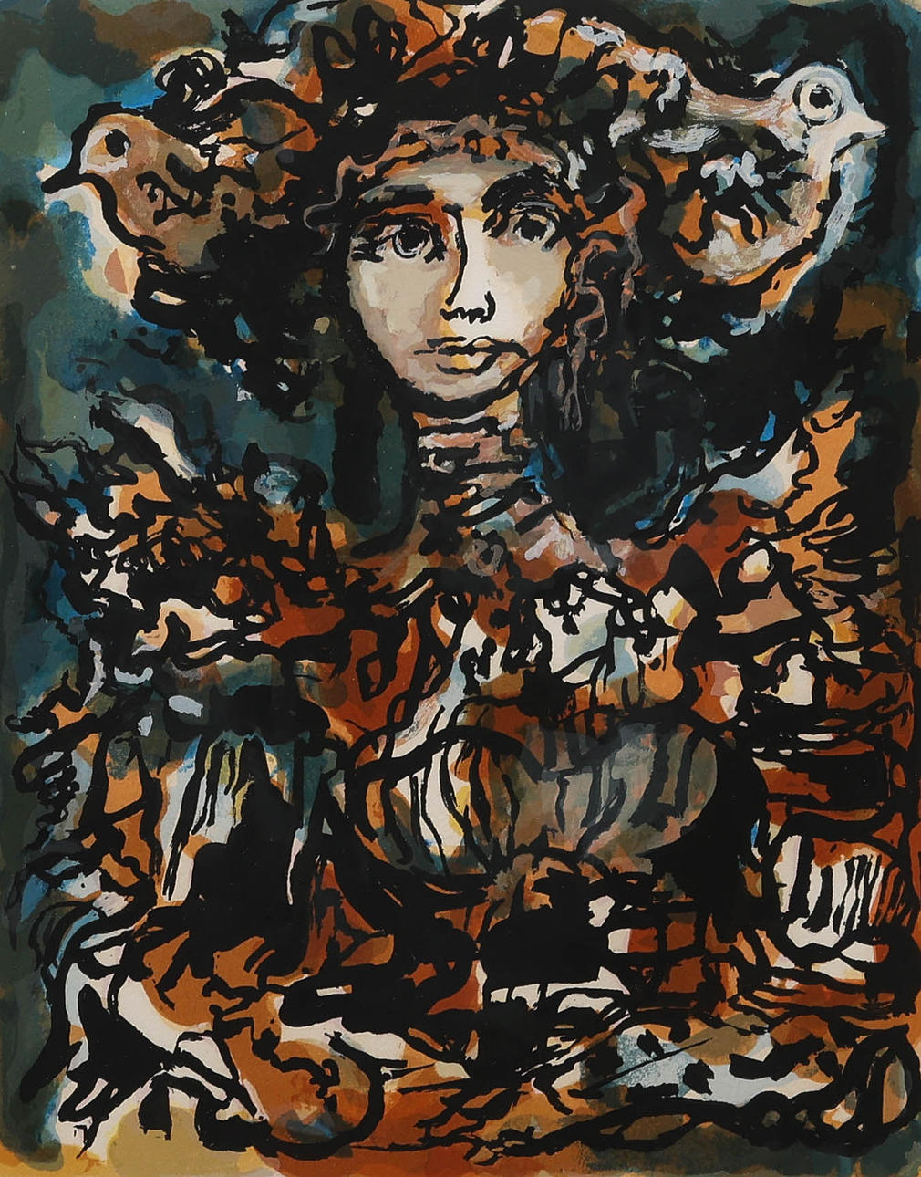 RENÉ PORTOCARRERO. lithograph, numbered 28/60, signed, dated -82.