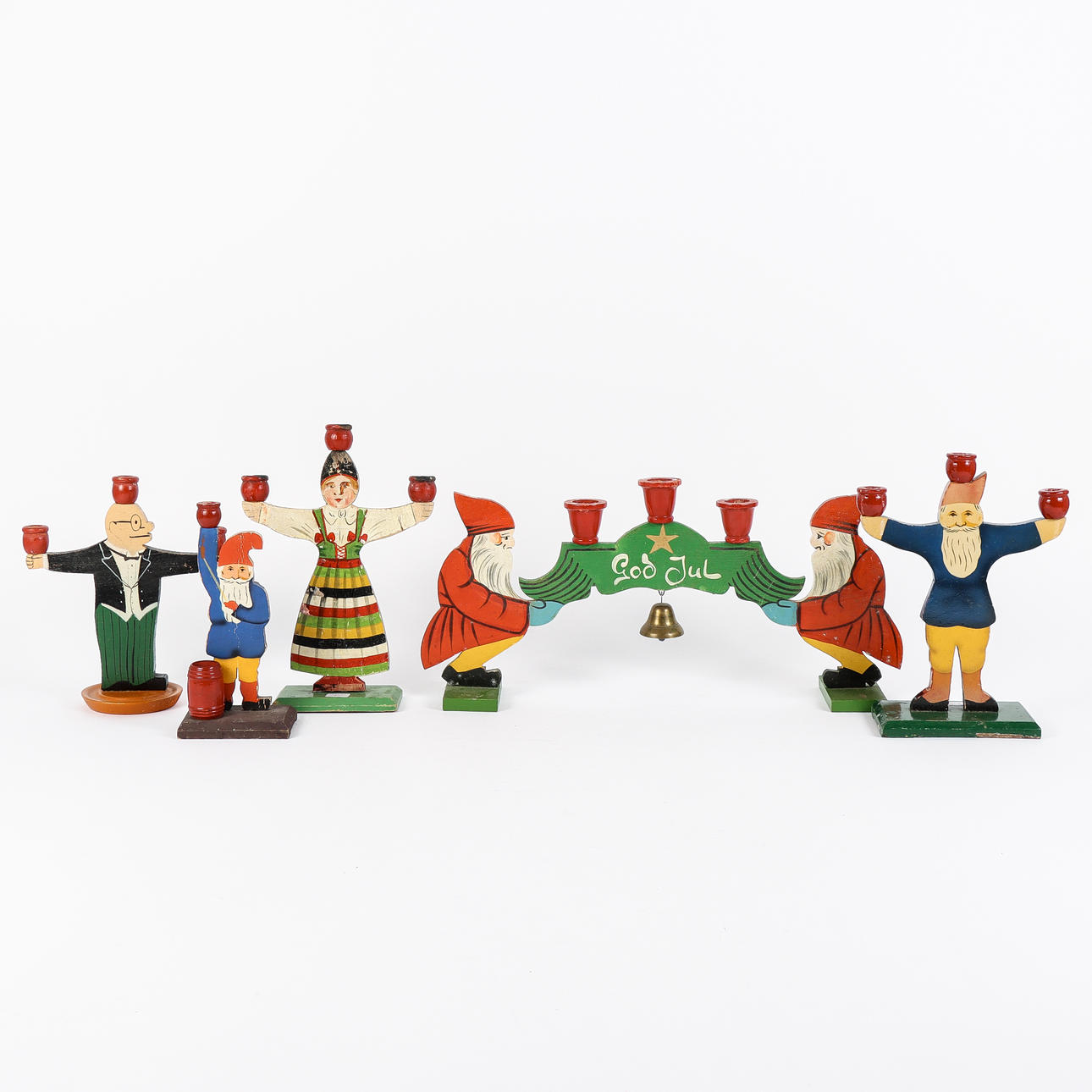 JOULU KYNTTILÄNJALAT 5 kpl, puuta.