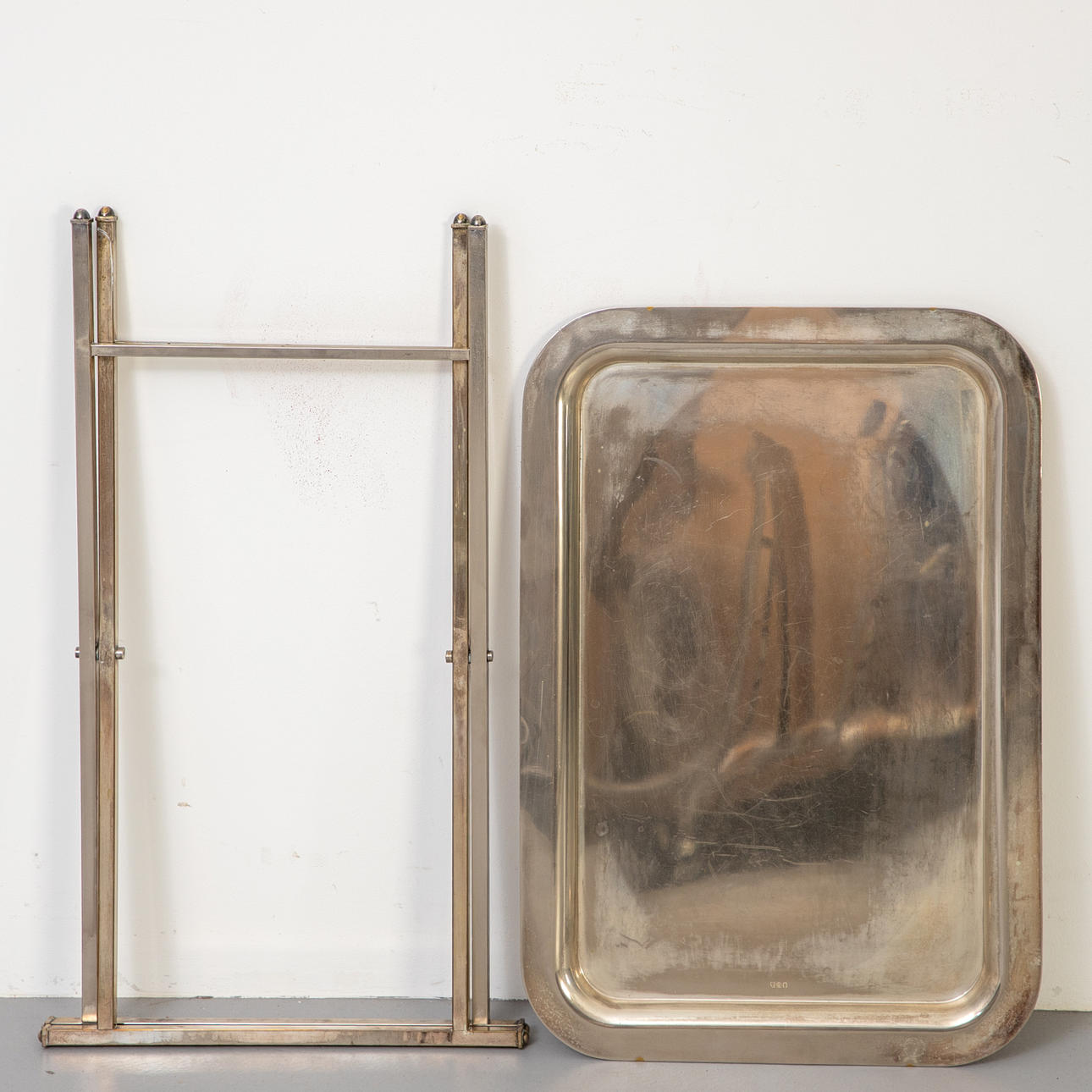 Silver-plated tray table, 2. 2nd half of the 20th Jh.