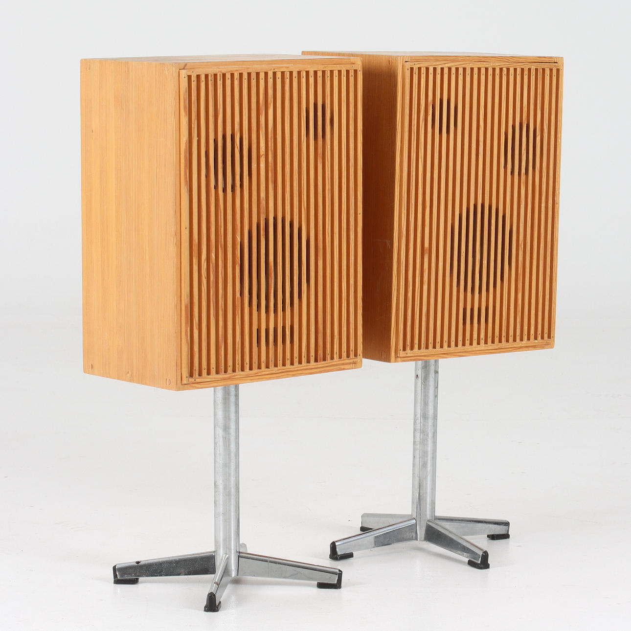 A pair of pine speakers, 1980s.