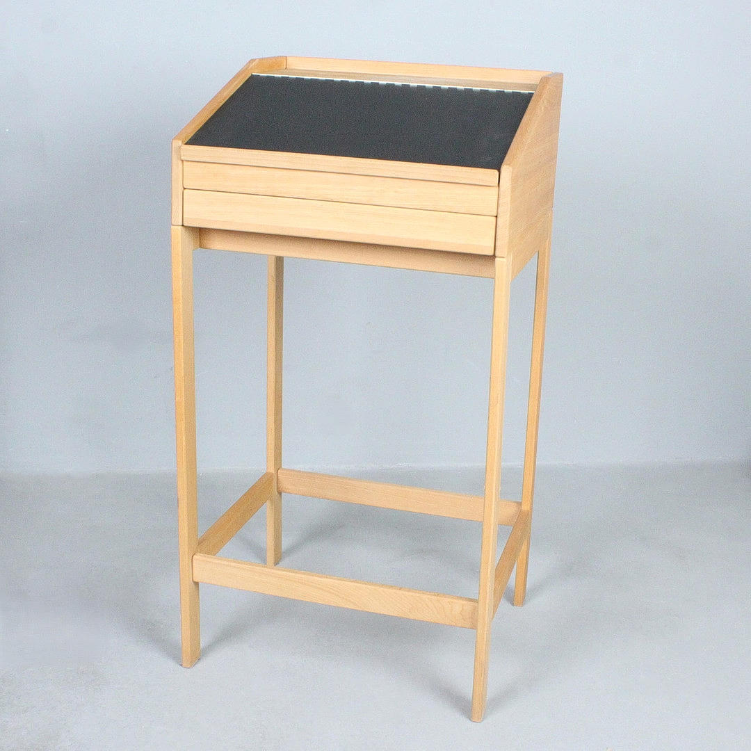 standing desk with drawer.